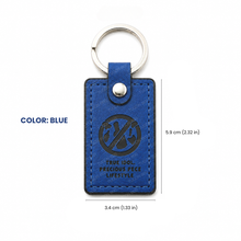 Load image into Gallery viewer, Personalized PU leather keychain in blue, brown, black, and maroon for gifts, souvenirs, and events
