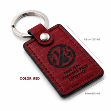 Load image into Gallery viewer, Personalized PU leather keychain in blue, brown, black, and maroon for gifts, souvenirs, and events
