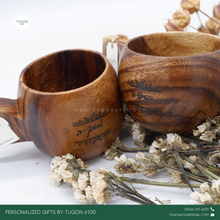 Load image into Gallery viewer, Wooden Coffee Mug

Personalized Gifts by Tugon 6100 Ideal for:
• Corporate Gifts
• Wedding Favors
• Gift for Her, Gift for Him
• Mother&#39;s Day or Father&#39;s Day Gift
• Christmas Gift
