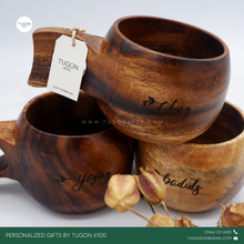 Load image into Gallery viewer, Wooden Coffee Mug

Personalized Gifts by Tugon 6100 Ideal for:
• Corporate Gifts
• Wedding Favors
• Gift for Her, Gift for Him
• Mother&#39;s Day or Father&#39;s Day Gift
• Christmas Gift
