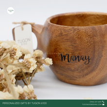 Load image into Gallery viewer, Wooden Coffee Mug

Personalized Gifts by Tugon 6100 Ideal for:
• Corporate Gifts
• Wedding Favors
• Gift for Her, Gift for Him
• Mother&#39;s Day or Father&#39;s Day Gift
• Christmas Gift
