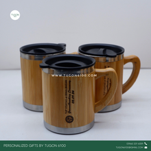 Load image into Gallery viewer, Bamboo Thermos Mug by Tugon 6100

Personalized Gifts Ideal for:
• Corporate Gifts
• Wedding Favors
• Gift for Her, Gift for Him
• Mother&#39;s Day or Father&#39;s Day Gift
• Christmas Gift
