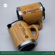 Load image into Gallery viewer, Bamboo Thermos Mug by Tugon 6100

Personalized Gifts Ideal for:
• Corporate Gifts
• Wedding Favors
• Gift for Her, Gift for Him
• Mother&#39;s Day or Father&#39;s Day Gift
• Christmas Gift
