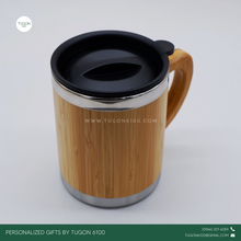 Load image into Gallery viewer, Bamboo Thermos Mug by Tugon 6100

Personalized Gifts Ideal for:
• Corporate Gifts
• Wedding Favors
• Gift for Her, Gift for Him
• Mother&#39;s Day or Father&#39;s Day Gift
• Christmas Gift
