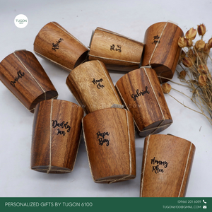 Personalized Wooden Cup by Tugon 6100.

Ideal for:
• Corporate Gifts
• Wedding Favors
• Gifts for Him / Gifts for Her
• Father's Day / Mother's Day Gift
• Christmas Gift