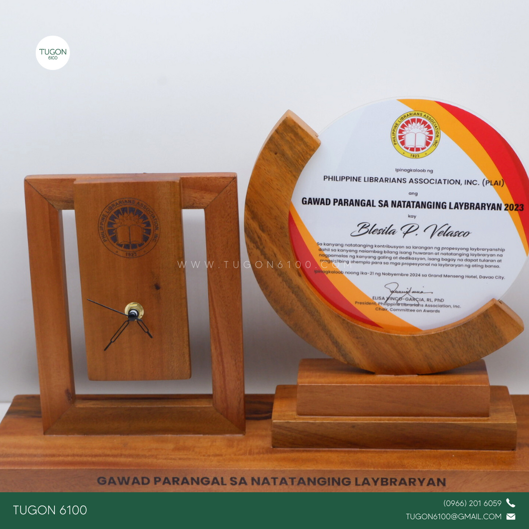 Standing Desk Clock with Plaque Set - 