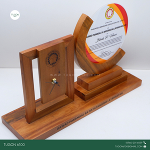 Standing Desk Clock with Plaque Set - "Cian with Morocco"