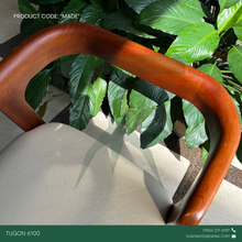 Load image into Gallery viewer, Custom wooden accent chair with upholstered seat and low-profile armrests by Tugon 6100; Wooden furniture; Furniture Shop
