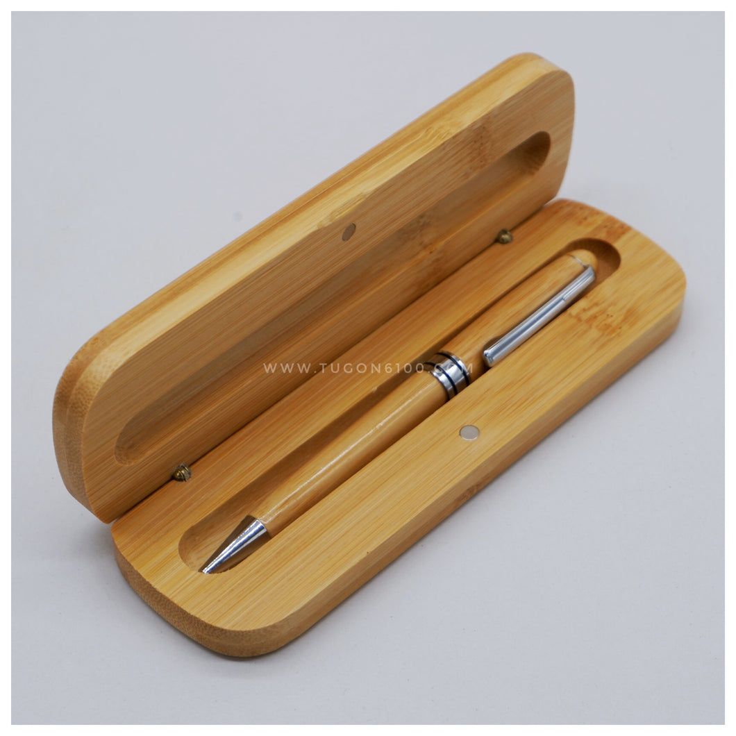With FREE LASER ENGRAVING of your preferred name or logo.  PERFECT GIFT IDEAS FOR: Wedding souvenir, Christmas Gift, Corporate Gift, Anniversary Gift, Birthday Gift, Father's Day Gift, Mother's Day Gift, personal use. Bamboo Pen with Bamboo Case.