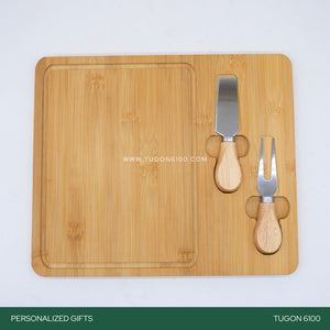 Cheeseboard with Cutlery. PERFECT GIFT IDEAS FOR: Wedding souvenir, Christmas Gift, Corporate Gift, Anniversary Gift, Birthday Gift, Father's Day Gift, Mother's Day Gift, personal use. TUGON 6100