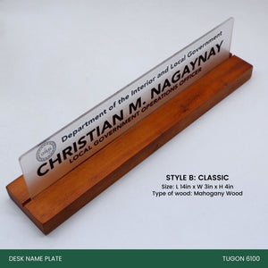 Transform Your Workspace with Unique Wooden Desk Name Plates!  Check out our exclusive collection of handcrafted wooden desk name plates! Each piece is uniquely designed to add a touch of elegance and personalization to your office space. These name plates are not just a statement piece but also a reflection of your style and professionalism.&nbsp;  Ideal for: Corporate gifts, anniversary presents, office gifts, birthday surprises, and more.