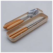 Load image into Gallery viewer, With FREE LASER ENGRAVING of your preferred name or logo on bamboo handles.  PERFECT GIFT IDEAS FOR: Wedding souvenir, Christmas Gift, Corporate Gift, Anniversary Gift, Birthday Gift, Father&#39;s Day Gift, Mother&#39;s Day Gift, personal use. Spoon, fork, chopstick with case. Tugon 6100.
