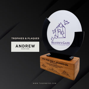 SHAPE CODE: "ALAINE"  Why acrylic trophies and plaques are a more ideal choice for lasting recognition? The materials are more durable than glass and crystal awards, and the wood is far less delicate, making them long-lasting and resilient. Enjoy many years of appreciation with TUGON 6100 Trophies and Plaques.