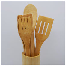 Load image into Gallery viewer, With FREE LASER ENGRAVING of your preferred name or logo on bamboo lid.  PERFECT GIFT IDEAS FOR: Wedding souvenir, Christmas Gift, Corporate Gift, Anniversary Gift, Birthday Gift, Father&#39;s Day Gift, Mother&#39;s Day Gift, personal use. Bamboo Kitchen Utensil Set. - TUGON 6100
