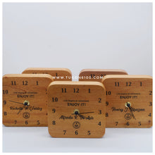 Load image into Gallery viewer, Personalized Wooden Desk Clock. Ideal for: Corporate Gifts, Retirement Gift, Wedding Favors, Souvenirs, Birthday Gift, Christmas Gift, Anniversary Gift, Mother&#39;s Day Gift, Father&#39;s Day Gift, Congratulatory Gift. TUGON 6100.
