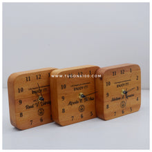 Load image into Gallery viewer, Personalized Wooden Desk Clock. Ideal for: Corporate Gifts, Retirement Gift, Wedding Favors, Souvenirs, Birthday Gift, Christmas Gift, Anniversary Gift, Mother&#39;s Day Gift, Father&#39;s Day Gift, Congratulatory Gift. TUGON 6100.
