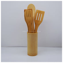 Load image into Gallery viewer, With FREE LASER ENGRAVING of your preferred name or logo on bamboo lid.  PERFECT GIFT IDEAS FOR: Wedding souvenir, Christmas Gift, Corporate Gift, Anniversary Gift, Birthday Gift, Father&#39;s Day Gift, Mother&#39;s Day Gift, personal use. Bamboo Kitchen Utensil Set. - TUGON 6100
