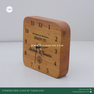 Personalized Wooden Desk Clock -PERFECT GIFT IDEAS FOR: Wedding souvenir, Christmas Gift, Corporate Gift, Anniversary Gift, Birthday Gift, Father's Day Gift, Mother's Day Gift, personal use. TUGON 6100