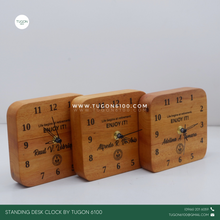 Load image into Gallery viewer, Personalized Wooden Desk Clock -PERFECT GIFT IDEAS FOR: Wedding souvenir, Christmas Gift, Corporate Gift, Anniversary Gift, Birthday Gift, Father&#39;s Day Gift, Mother&#39;s Day Gift, personal use. TUGON 6100
