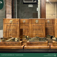 Load image into Gallery viewer, Custom wooden plaques Bacolod City – personalized engraved awards and recognition plaques Philippines
