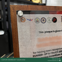 Load image into Gallery viewer, Custom wooden award plaque Mexico design by Tugon 6100 Bacolod Philippines for corporate events school recognition and awards

