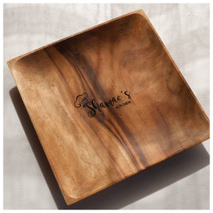 SQUARE 8" WOODEN PLATE