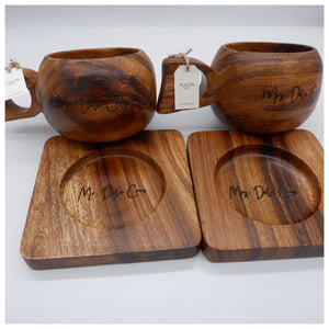 Tugon 6100, personalized wooden coffee mug, customized coffee mug, wedding souvenirs, wooden gifts, unique gifts, made in Philippines, made in Bacolod City Negros