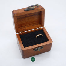 Load image into Gallery viewer, Introducing a personalized wedding ring box that offers a classic, timeless aesthetic and rustic appeal. Crafted from quality wood, this exclusive gift provides a tasteful experience to mark special moments and enshrine a treasured sentiment. Rustic Wooden Ring Box - absolutely perfect for you and soon to be partner for your rustic themed wedding. - TUGON 6100
