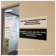 Load image into Gallery viewer, Acrylic signage for a room or office is highly durable, cost-efficient, and perfect for any business or institution, making a lasting impression. - Tugon 6100
