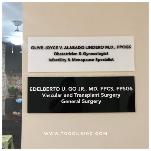Acrylic signage for a room or office is highly durable, cost-efficient, and perfect for any business or institution, making a lasting impression. - Tugon 6100