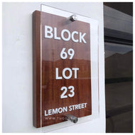 STANDARD | with Acrylic Cover - Wooden House Number Plate